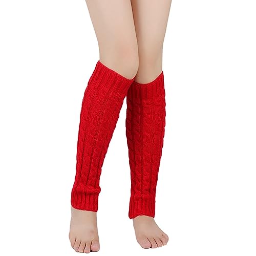 Yurosiay Damen Lang Strick Beinstulpen Winter Gestrickte Beinwärmer Stulpen Wolle Stretch Legwarmer Häkelarbeit Stiefel Stulpen Bunt Gestrickte Warmer Stulpen für Damen Mädchen 40CM Rot Yurosiay Damen Lang Strick Beinstulpen Winter Gestrickte Beinwärmer Stulpen Wolle Stretch Legwarmer Häkelarbeit Stiefel Stulpen Bunt Gestrickte Warmer Stulpen für Damen Mädchen 40CM Rot von Yurosiay