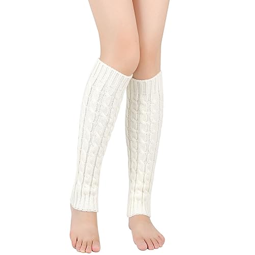 Yurosiay Damen Lang Strick Beinstulpen Winter Gestrickte Beinwärmer Stulpen Wolle Stretch Legwarmer Häkelarbeit Stiefel Stulpen Bunt Gestrickte Warmer Stulpen für Damen Mädchen 40CM Weiße Yurosiay Damen Lang Strick Beinstulpen Winter Gestrickte Beinwärmer Stulpen Wolle Stretch Legwarmer Häkelarbeit Stiefel Stulpen Bunt Gestrickte Warmer Stulpen für Damen Mädchen 40CM Weiße von Yurosiay