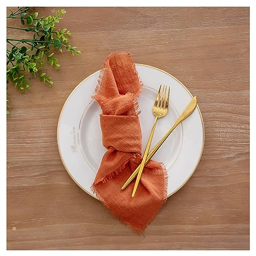 Yurosiay Gaze Servietten 6 Stück 30×30cm Stoffservietten Fransen Handgefertigte Gaze Servietten Mit Fransen Waschbare Servietten Leinenservietten Boho Tischservietten für Hochzeit Party Orange Yurosiay Gaze Servietten 6 Stück 30×30cm Stoffservietten Fransen Handgefertigte Gaze Servietten Mit Fransen Waschbare Servietten Leinenservietten Boho Tischservietten für Hochzeit Party Orange von Yurosiay