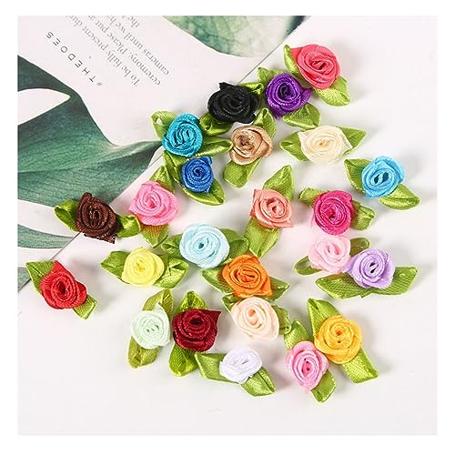 Yurosiay Mini Satinrosen 50 Stück 2.8cm Bunt Mini Rosen Deko Handgefertigt Ribbon Rosen Mit Blatt Mini Satin Rosen Basteln Klein Stoffrosen Mini Rosenköpfe für DIY Nähen Handwerk Hause Dekor Yurosiay Mini Satinrosen 50 Stück 2.8cm Bunt Mini Rosen Deko Handgefertigt Ribbon Rosen Mit Blatt Mini Satin Rosen Basteln Klein Stoffrosen Mini Rosenköpfe für DIY Nähen Handwerk Hause Dekor von Yurosiay