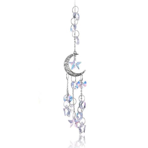 Yurosiay Mond Kristall Sonnenfänger Bunt Glänzend Kristall Windspiel Sonne Groß Stern Suncatcher Fenster Kristall Hängend Kristallkugeln Kristall Fensterdeko für Decken Garten 38cm Silber 2# Yurosiay Mond Kristall Sonnenfänger Bunt Glänzend Kristall Windspiel Sonne Groß Stern Suncatcher Fenster Kristall Hängend Kristallkugeln Kristall Fensterdeko für Decken Garten 38cm Silber 2# von Yurosiay