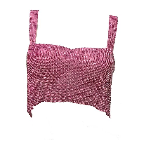 Yurosiay Strass Crop Top Damen Sexy Tank Top Strass Ärmellos Metall Strass Oberteil Kurz Funkelnd Sequin Crop Top Einfarbige Sexy Camisole Top Glitzer Crop Top für Nachtclub Party Rosa M Yurosiay Strass Crop Top Damen Sexy Tank Top Strass Ärmellos Metall Strass Oberteil Kurz Funkelnd Sequin Crop Top Einfarbige Sexy Camisole Top Glitzer Crop Top für Nachtclub Party Rosa M von Yurosiay