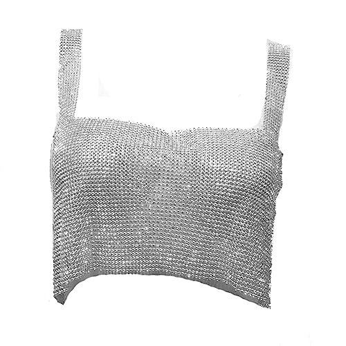Yurosiay Strass Crop Top Damen Sexy Tank Top Strass Ärmellos Metall Strass Oberteil Kurz Funkelnd Sequin Crop Top Einfarbige Sexy Camisole Top Glitzer Crop Top für Nachtclub Party Silber S Yurosiay Strass Crop Top Damen Sexy Tank Top Strass Ärmellos Metall Strass Oberteil Kurz Funkelnd Sequin Crop Top Einfarbige Sexy Camisole Top Glitzer Crop Top für Nachtclub Party Silber S von Yurosiay