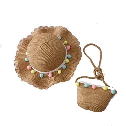Yurosiay Strohhut Kinder Set Sommer Mädchen Sonnenhut Mit Strohtasche Große Krempe Strandhut Bunt Pompondekoration Strohhut Mädchen Prinzessin Hut für Outdoor Reisen Urlaub Strand Khaki Yurosiay Strohhut Kinder Set Sommer Mädchen Sonnenhut Mit Strohtasche Große Krempe Strandhut Bunt Pompondekoration Strohhut Mädchen Prinzessin Hut für Outdoor Reisen Urlaub Strand Khaki von Yurosiay