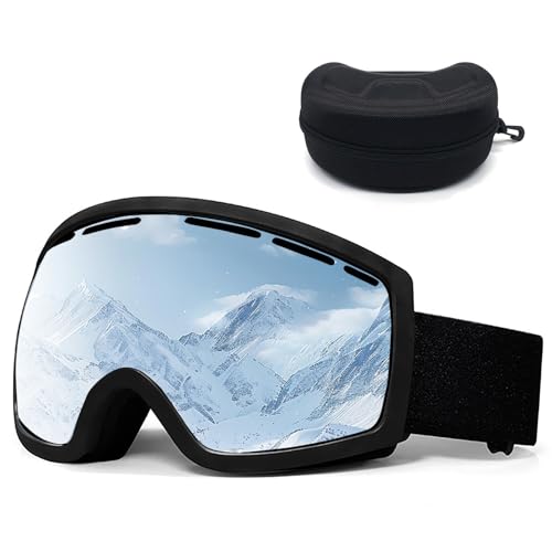 YushengTai Skibrille Schwarz, Skibrille Herren Damen, Ski Brille für Damen Herren Erwachsene Brillenträger, Anti Fog Uv-Schutz Schutzbrille für Skifahren, Motorrad, Fahrrad, Skaten YushengTai Skibrille Schwarz, Skibrille Herren Damen, Ski Brille für Damen Herren Erwachsene Brillenträger, Anti Fog Uv-Schutz Schutzbrille für Skifahren, Motorrad, Fahrrad, Skaten von YushengTai