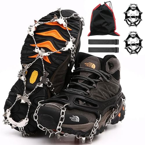 Yushengtai Steigeisen für Bergschuhe, Steigeisen mit 26 Edelstahl Spikes, Spikes für Schuhe Winter, Spikes Schuhe für Wandern, Klettern, Angeln Yushengtai Steigeisen für Bergschuhe, Steigeisen mit 26 Edelstahl Spikes, Spikes für Schuhe Winter, Spikes Schuhe für Wandern, Klettern, Angeln von YushengTai