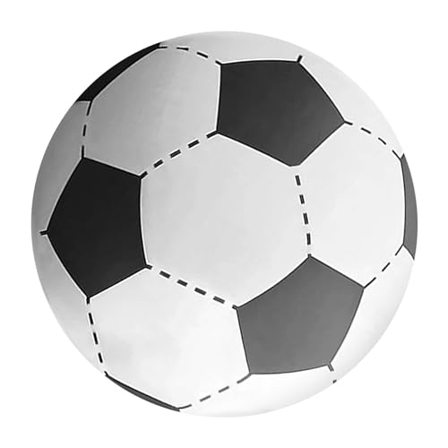 YuuFcy Klassischer Schwarz Weiß Fußball, aufblasbarer Fußball - Klassische große Outdoor-Sport- und Neuheiten-aufblasbare Poolspielzeuge - Aufblasbare Bälle, aufblasbarer Ball mit Fußball (60CM) von YuuFcy