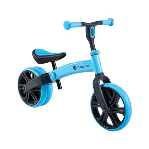 Y-Volution Velo Junior-Laufrad für Kleinkinder, 22,9 cm (9 Zoll) Rad, kein Pedal, Trainingsrad für Kinder im Alter von 18 Monaten bis 4 Jahren (blau) von Yvolution