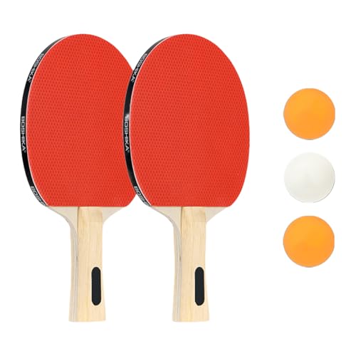 PingPong Paddel mit 3 Bällen Tragbares Tischtennisschläger Professionelle Tischtennisschläger für Indoor Outdoor Spielen von Ywmsfl