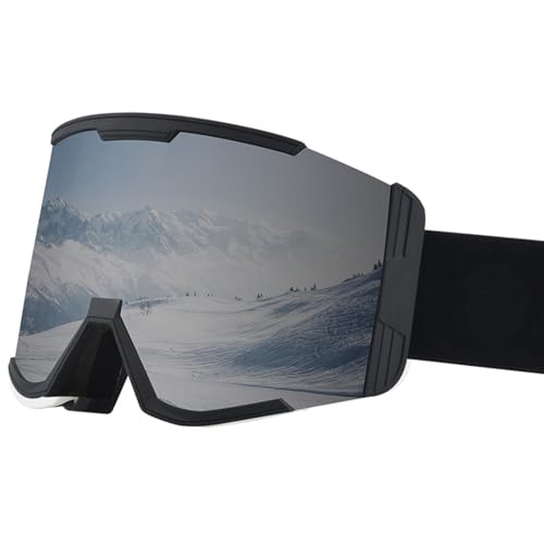 Ywmsfl Kratzfeste Überbrille, Schneebrille, Schutz, Anti-Beschlag, Snowboardbrille, breite Skibrille für Herren und Damen von Ywmsfl