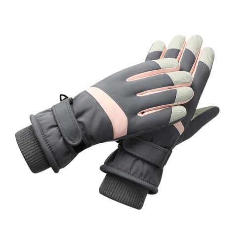 Ywmsfl Warme Mehrzweck-Skihandschuhe mit elastischem Handgelenk für Damen und Mädchen, dickes Futter, Finger-Touch-Handschuhe für Outdoor-Winteraktivitäten von Ywmsfl