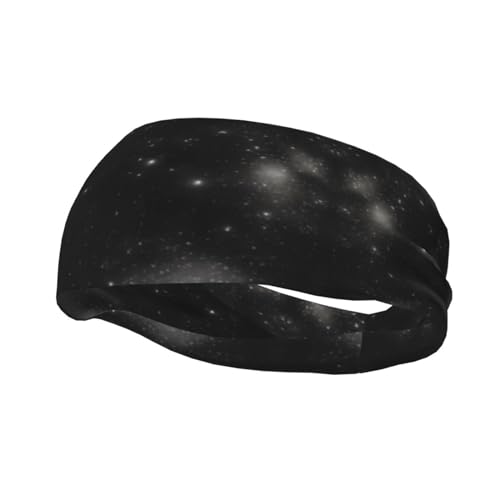 Schwarz-Weiß-Galaxie-bedrucktes Sport-Stirnband für Damen und Herren, feuchtigkeitsableitendes Workout-Stirnband, Schweißband für Herren, für Yoga, Fitnessstudio, Tennis, Laufen, Basketball von YzgWjBhd