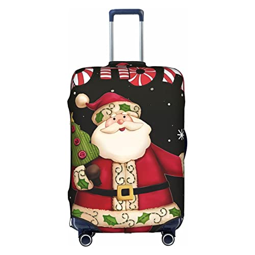 YzgWjBhd Gepäck-Kofferabdeckung, bedruckt, Motiv: Frohe Weihnachten, Gepäckabdeckungen für Koffer, passend für 45,7 - 81,3 cm Gepäck, weiß, L von YzgWjBhd