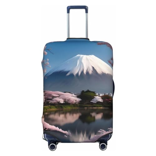 YzgWjBhd Gepäck-Kofferabdeckung, bedruckt, Motiv: Mountain Fuji im Frühjahr, Gepäckabdeckungen für Koffer, Gepäckabdeckungen für 45,7 - 81,3 cm (18 - 32 Zoll) Gepäck, Schwarz, Large von YzgWjBhd