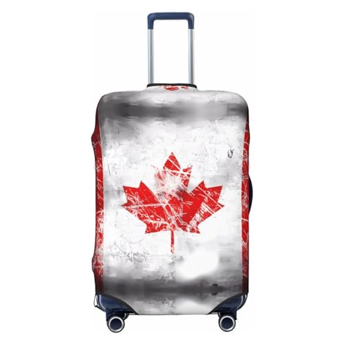 YzgWjBhd Gepäck-Kofferabdeckung, bedruckt, Retro-Stil, Kanada-Flagge, Gepäckabdeckungen für Koffer, Gepäckabdeckungen für 45,7 - 81,3 cm (18 - 32 Zoll) Gepäck, Schwarz, X-Large von YzgWjBhd