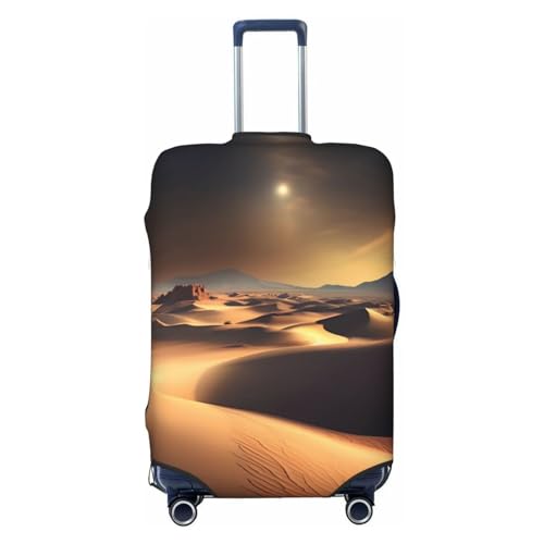 YzgWjBhd Gepäck-Kofferabdeckung, bedruckt, Sahara-Wüste, Gepäckabdeckungen für Koffer, Gepäckabdeckungen passend für 45,7 - 81,3 cm Gepäck, Schwarz, Medium von YzgWjBhd