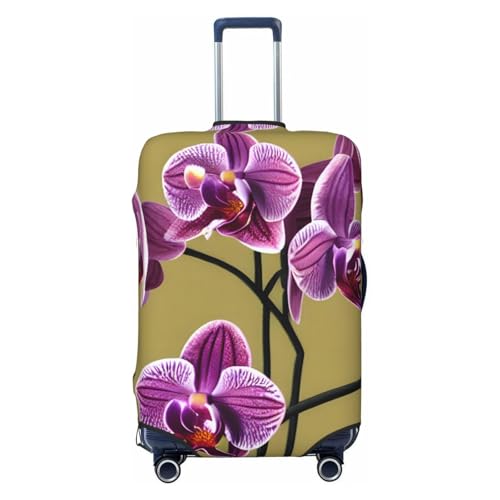 YzgWjBhd Gepäck-Kofferabdeckung, bedruckt, schöne Orchideen, Gepäckabdeckungen für Koffer, Gepäckabdeckungen für 45,7 - 81,3 cm Gepäck, Schwarz, Medium von YzgWjBhd