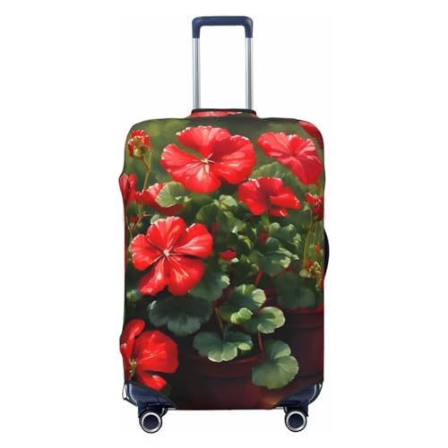 YzgWjBhd Gepäck-Kofferabdeckung, bedruckte rote Geranien, Gepäckabdeckungen für Koffer, Gepäckabdeckungen für 45,7 - 81,3 cm Gepäck, Schwarz, Small von YzgWjBhd
