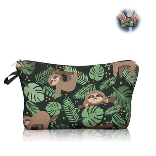 Kosmetiktasche,Damen Kosmetiktasche, Make up Tasche,Multifunktionaler Kulturtasche, Mini-Tasche Reißverschluss, Klein Canvas Handbag Faultier, Make-up Reisezubehör für Mädchen, Faultier-Muster Kosmetiktasche,Damen Kosmetiktasche, Make up Tasche,Multifunktionaler Kulturtasche, Mini-Tasche Reißverschluss, Klein Canvas Handbag Faultier, Make-up Reisezubehör für Mädchen, Faultier-Muster von YzmrBdqc