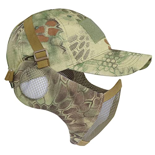 Yzpacc Airsoft Halbgesichtsmaske und Patch-Hut Set Stahlgeflecht Maske mit Ohrenschutz und Baseballkappe Taktische Schutzmaske für CS Spiel BB Gun Paintball Jagd Schießen Yzpacc Airsoft Halbgesichtsmaske und Patch-Hut Set Stahlgeflecht Maske mit Ohrenschutz und Baseballkappe Taktische Schutzmaske für CS Spiel BB Gun Paintball Jagd Schießen von Yzpacc