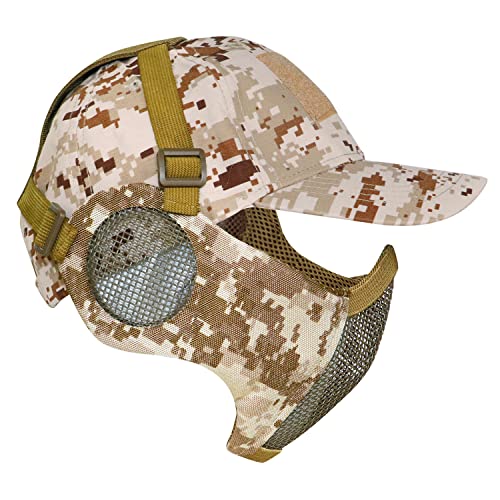 Yzpacc Airsoft Halbgesichtsmaske und Patch-Hut Set Stahlgeflecht Maske mit Ohrenschutz und Baseballkappe Taktische Schutzmaske für CS Spiel BB Gun Paintball Jagd Schießen Yzpacc Airsoft Halbgesichtsmaske und Patch-Hut Set Stahlgeflecht Maske mit Ohrenschutz und Baseballkappe Taktische Schutzmaske für CS Spiel BB Gun Paintball Jagd Schießen von Yzpacc