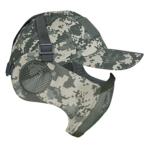 Yzpacc Airsoft Halbgesichtsmaske und Patch-Hut Set Stahlgeflecht Maske mit Ohrenschutz und Baseballkappe Taktische Schutzmaske für CS Spiel BB Gun Paintball Jagd Schießen Yzpacc Airsoft Halbgesichtsmaske und Patch-Hut Set Stahlgeflecht Maske mit Ohrenschutz und Baseballkappe Taktische Schutzmaske für CS Spiel BB Gun Paintball Jagd Schießen von Yzpacc