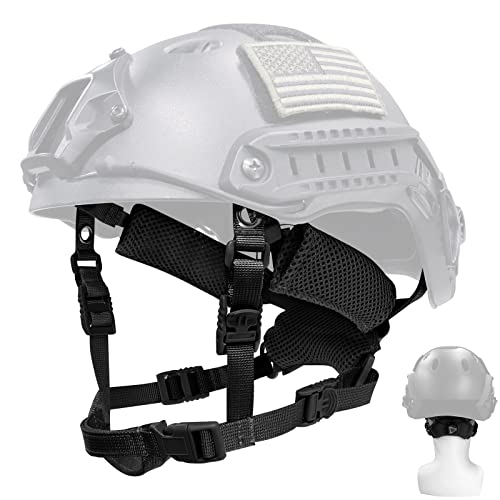 Yzpacc Taktischer Helm Kinnriemen, verstellbares Zifferblatt, 4 Punkt Aufhängungssystem mit Schrauben und Schrauben für taktisches schnelles Mich Bump Helmzubehör, Schwarz Yzpacc Taktischer Helm Kinnriemen, verstellbares Zifferblatt, 4 Punkt Aufhängungssystem mit Schrauben und Schrauben für taktisches schnelles Mich Bump Helmzubehör, Schwarz von Yzpacc