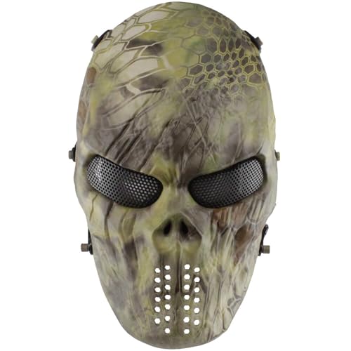 Yzpacc Vollgesichts-Maske, Airsoft-Maske mit Metallnetz-Augenschutz M06, taktische Airsoft-Maske, Schutz, Paintball-Maske für Halloween CS Survival Games (MA) von Yzpacc