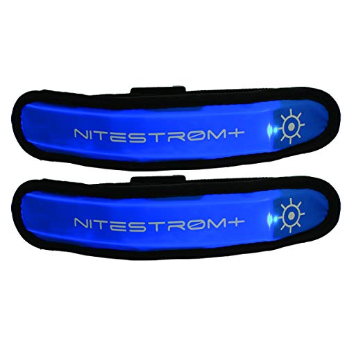 ZNEX LED Armband Leuchtarmband für Sport & Outdoor, 2er Set blau/blau. Hell leuchtendes LED Jogging Fahrrad Licht Warnlicht Blinklicht für hohe Sichtbarkeit im Dunkeln von Z:NEX