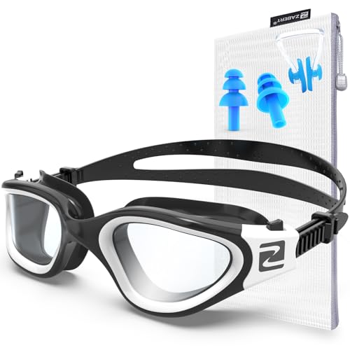 ZABERT Schwimmbrille für Herren Damen Erwachsene,W1 Profi Taucherbrille Schwimmbrillen Antibeschlag UV400-Schutz,Wettkampf Triathlon Schwimmbad, Schwarz Weiß Klar Gläser ZABERT Schwimmbrille für Herren Damen Erwachsene,W1 Profi Taucherbrille Schwimmbrillen Antibeschlag UV400-Schutz,Wettkampf Triathlon Schwimmbad, Schwarz Weiß Klar Gläser von ZABERT
