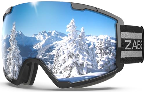 ZABERT Skibrille für Herren Damen Frauen Erwachsene Männer Kinder 10 11 12 13 Jahre, Brillenträger Ski Snowboard Brille Schneebrille Snowboardbrille, Schwarz Verspiegelt Silber v3 ZABERT Skibrille für Herren Damen Frauen Erwachsene Männer Kinder 10 11 12 13 Jahre, Brillenträger Ski Snowboard Brille Schneebrille Snowboardbrille, Schwarz Verspiegelt Silber v3 von ZABERT