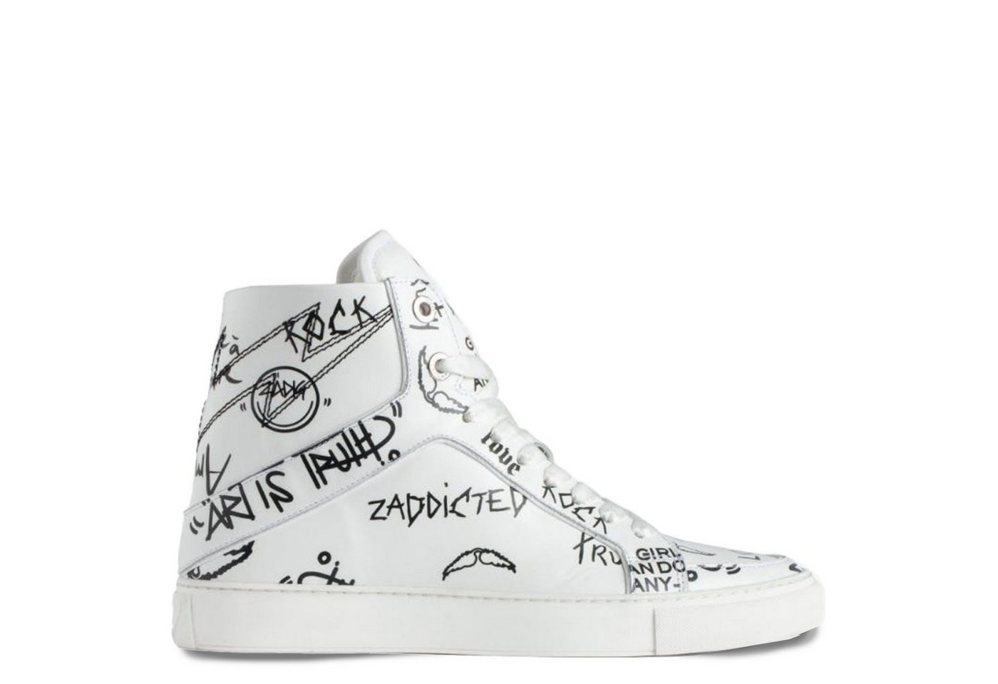 ZADIG & VOLTAIRE Sneaker HIGH FLASH SMOOTH CALFSKIN GRA Sneaker von ZADIG & VOLTAIRE