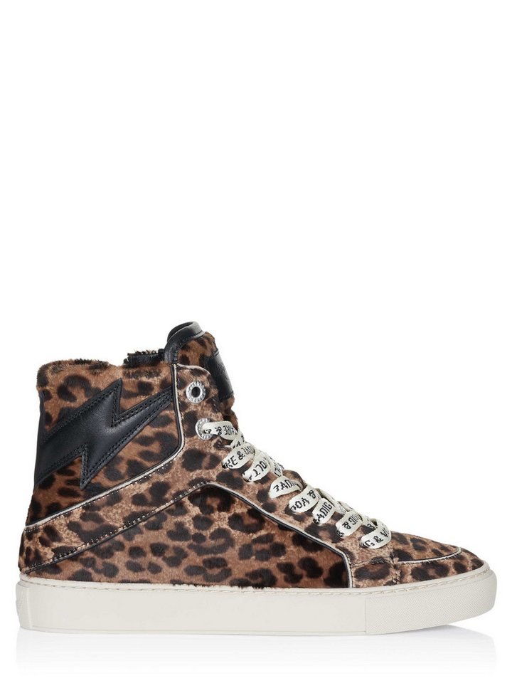 ZADIG & VOLTAIRE Zadig Voltaire High Flash Printed Cowskin Wit Schuhe braun Sneaker von ZADIG & VOLTAIRE