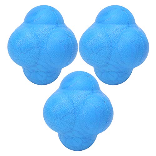 ZAICOLER Reaktionsball, 3 Stück 2,8 X 2,2 X 2,2 Zoll Hex Bounce Reaction Fitness Ball Koordination Reflex Übungsball für Boxen, Volleyball, Softball, Baseball (Blue) von ZAICOLER