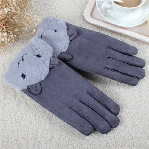 ZAJIWFG Frauen-Screen-Handschuhe, Herbst Und Winter Plus Samt Windundurchlässige Warme Handschuhe, Kursteilnehmer Im Freien Sport-Handschuhen (Pink),4# von ZAJIWFG