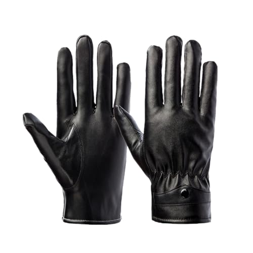 ZAJIWFG Herren Warme Handschuhe, Herbst Und Winter Plus Samtverdickung Reiten Driving Handschuhe, Outdoor-Sport-Handschuhe (Schwarz) von ZAJIWFG