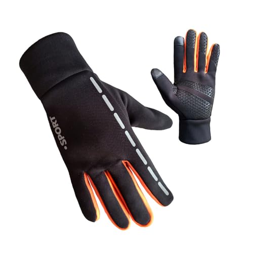 ZAJIWFG Outdoor-Sport-Handschuhe, Herbst Und Winter Plus Samt Starke Warme Handschuhe, Radfahren Laufen Screen-Handschuhe (Blau),2#,L von ZAJIWFG