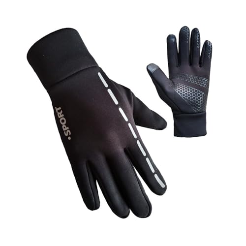 ZAJIWFG Outdoor-Sport-Handschuhe, Herbst Und Winter Plus Samt Starke Warme Handschuhe, Radfahren Laufen Screen-Handschuhe (Blau),4#,L von ZAJIWFG