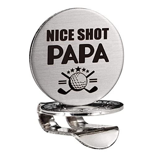 ZAKSEM Nice Shot Papa Golfball-Marker mit magnetischem Hutclip, Golf-Marker für Golf-Liebhaber, Papa, Opa, Golf-Zubehör, Ruhestandsgeschenk von ZAKSEM