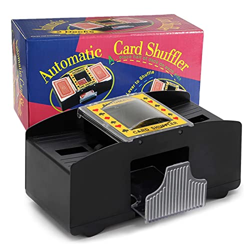 ZAKVOP Kartenmischmaschine Elektrische 2 Decks, Automatischer Kartenmischer für Spielkarten wie Pokerkarten, UNO-Kartenspiel und Blackjack, ideal für Familienfeiern und Reisen (Batteriebetrieben) von ZAKVOP