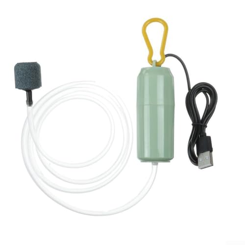 Tragbare USB-Mini-Luftpumpe für Aquarien, stummes Sauerstoffgeber-Kompressor, 4 Farbvarianten (grün) von ZAMETTER
