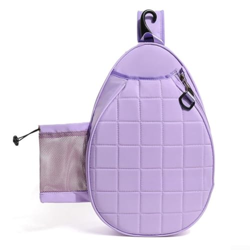 ZAMETTER Tennistasche, Schultertasche, Sport, Outdoor, Badmintonschlägertasche, gesteppt, wasserabweisend, Schlägerabdeckung, One-Shoulder-Crossbody-Tasche (lila) von ZAMETTER