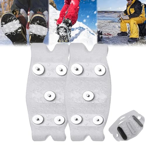 ZANWANXIN 5-Claw Outdoor Anti-Skid Shoe Covers, Universal Non-Slip Gripper Spikes, Anti Skid Shoe Covers, Anti Skid Shoe Grip, Anti-Slip Shoe Grips for Ice (White 1Pair) von ZANWANXIN