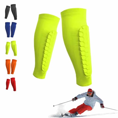 ZANWANXIN Ski Shin Guards, Shinbang Protector 2.0, Shin Defender Shin Guards for Soccer,Shinbang Ski Protectors, Soccer Shin Guard Sleeves,Shin Guards Soccer Adult Honeycomb Pads (Green, Large) von ZANWANXIN