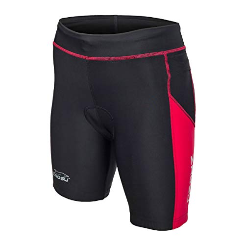 ZAOSU Damen Trishort Z-Revolution | Triathlon Hose Zweiteiler, Farbe:schwarz/rot, Größe:S von ZAOSU