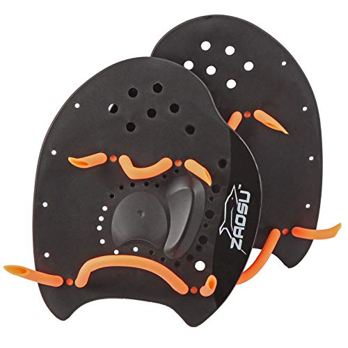 ZAOSU Hand Paddles | Schwimmpaddles für Schwimmer & Triathleten, Trainingstool für Kinder & Erwachsene, Größe:M (Orange) von ZAOSU