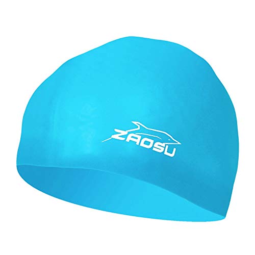 ZAOSU Long Hair Swim Cap - Schwimmkappe für Lange Haare, Farbe:blau von ZAOSU
