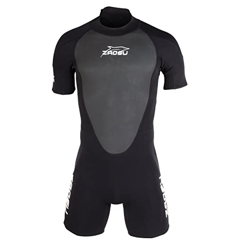 ZAOSU Neopren Shorty Aqua Essential | 3 mm Neopren - Schwarzer Freiwasser Neoprenanzug, Rückenreißverschluss, kurzärmeliger Taucheranzug für SUB, Schnorcheln, Surfen, Tauchen, Schwimmen, Größe:S ZAOSU Neopren Shorty Aqua Essential | 3 mm Neopren - Schwarzer Freiwasser Neoprenanzug, Rückenreißverschluss, kurzärmeliger Taucheranzug für SUB, Schnorcheln, Surfen, Tauchen, Schwimmen, Größe:S von ZAOSU