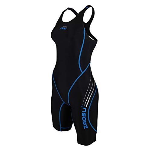 ZAOSU Wettkampf-Schwimmanzug Z-Black - Badeanzug für Mädchen und Damen, Farbe:schwarz/blau, Größe:104 von ZAOSU