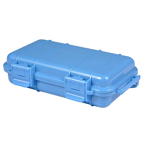 ZAWELIYO Trockene Aufbewahrungsbox, Wasserdichter Kunststoff-Aufbewahrungsbehälter mit 2 US-förmigen Schnallen Zum Angeln, Camping, Wandern (Blau) von ZAWELIYO
